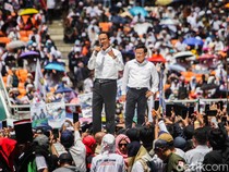 Momen Anies-Cak Imin Bakar Semangat Pendukung di Kampanye Akbar JIS