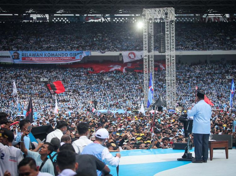 Momen Prabowo Pidato di Hadapan Pendukung Saat Kampanye Akbar GBK