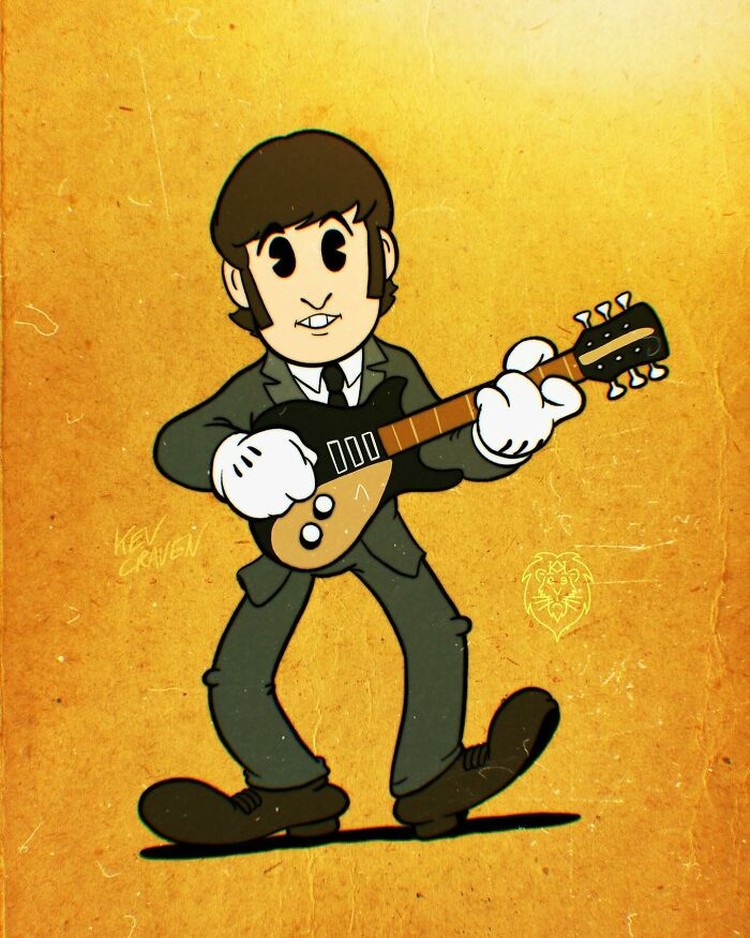 Seorang kartinus dari Inggris, Kev Craven, membuat animasi para musisi terkenal dengan gaya kartun 1930-an. Kira-kira begini hasil karyanya.
