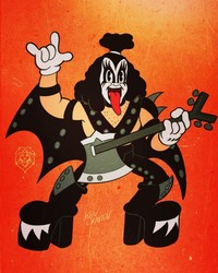 Seorang kartinus dari Inggris, Kev Craven, membuat animasi para musisi terkenal dengan gaya kartun 1930-an. Kira-kira begini hasil karyanya.