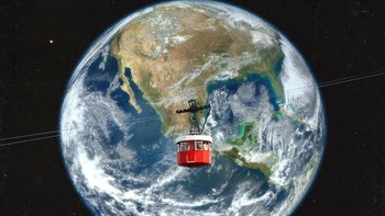 Kayaknya gini ya gambaran kalau di luar angkasa ada kereta gantung. Foto: (Bored Panda).