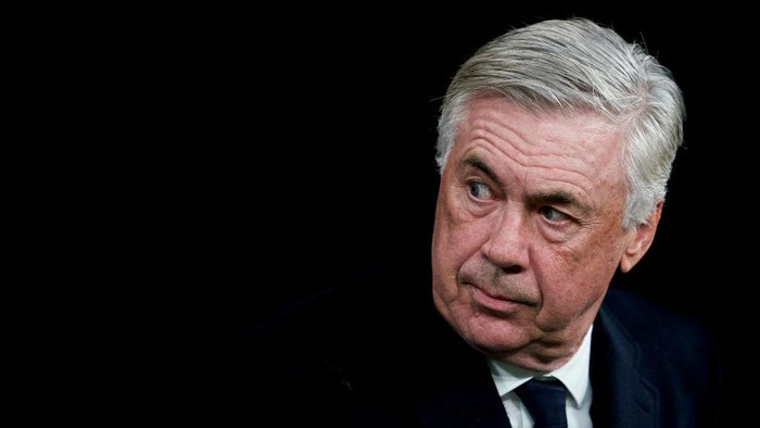 MADRID, SPAIN - FEBRUARY 10: Carlo Ancelotti, Head Coach of Real Madrid looks on prior to the LaLiga EA Sports match between Real Madrid CF and Girona FC at Estadio Santiago Bernabeu on February 10, 2024 in Madrid, Spain. (Photo by Mateo Villalba/Getty Images)