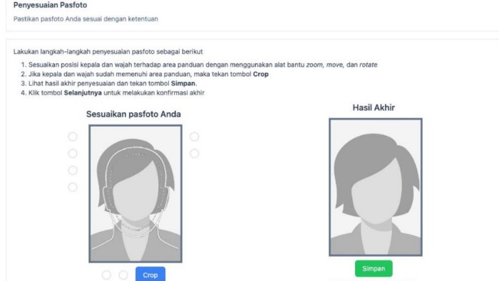 pasfoto akun SNPMB kemdikbud