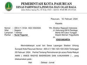 Pemkot Pasuruan Layangkan Surat Teguran Kerusakan Stadion Usai Kampanye AMIN