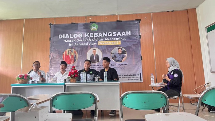 Badan Eksekutif Mahasiswa (BEM) Pesantren menggelar kegiatan dialog kebangsaan di Auditorium Kampus Sekolah Tinggi Agama Islam Indonesia (STAIINDO), Jakarta Timur (dok. Ist)