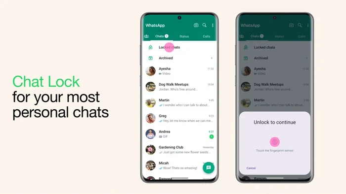 fitur lock chat WhatsApp