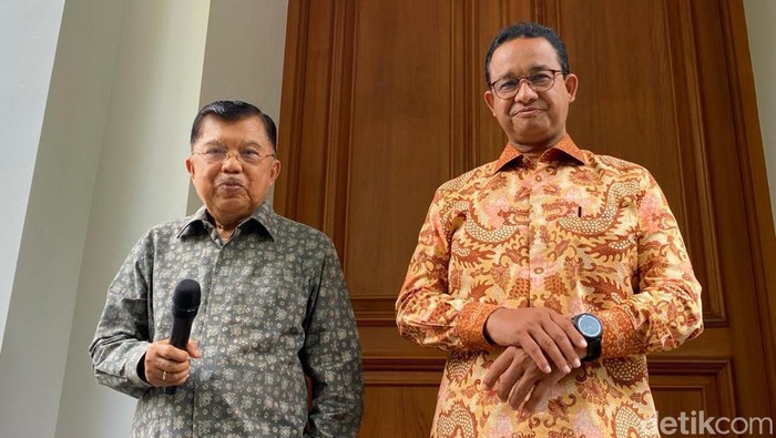 Jusuf Kalla (JK) dan Anies Baswedan. (Tina/detikcom)