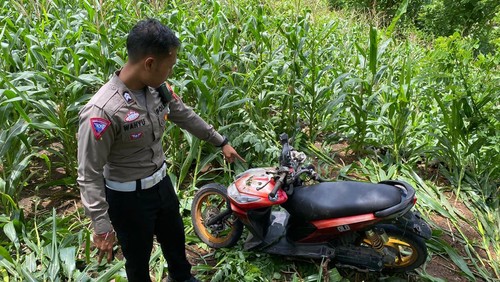Motor yang ditumpangi dua wanita yang tewas kecelakaan di Nusa Penida.