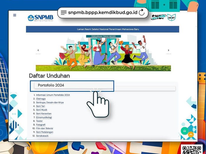 Ketentuan menyusun portofolio bidang olaharga dan seni untuk daftar SNBP-SNBT 2024