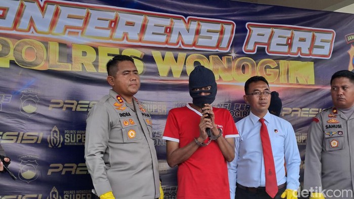 Konferensi pers kasus Ketua PPK Wonogiri Kota yang terlibat kasus narkoba di Mapolres Wonogiri Senin (12/2/2024).