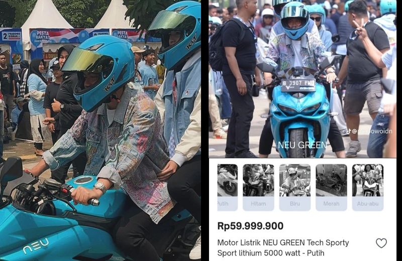 Motor Neu Green dipakai Gibran kampanye akbar.