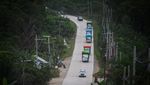 Penampakan Logistik Pemilu 2024 Tiba di Kawasan IKN