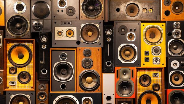 speaker, sound system, ilustasi musik