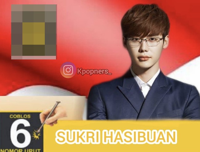 Lee Jong Suk kalau ke Indonesia auto ganti nama jadi Sukri. Dari partai kuning, siap menyalurkan aspirasi masyarakat! Foto: dok. Instagram @kpopners_