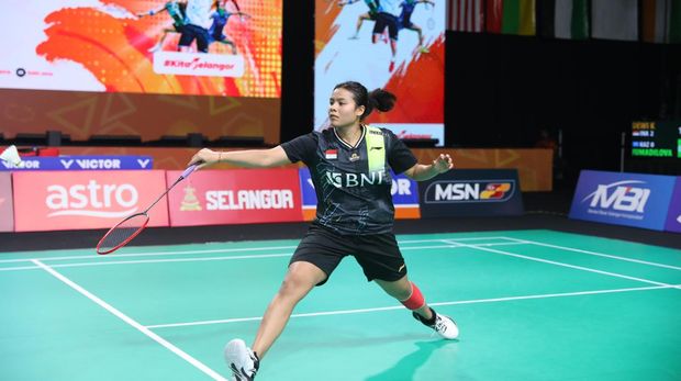 Pebulutangkis putri Indonesia Komang Ayu Cahya Dewi di Badminton Asia Team Championships 2024