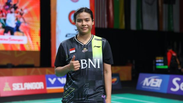 Pebulutangkis putri Indonesia Komang Ayu Cahya Dewi di Badminton Asia Team Championships 2024