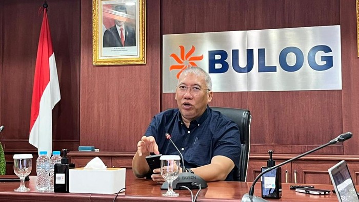 Direktur Utama Perum Bulog, Bayu Krisnamurthi di Kantor Pusat Perum Bulog, Selasa (13/2/2024).