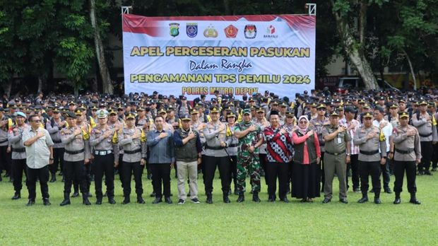 Kapolres Depok Pimpin Apel Pasukan Pengamanan TPS Pemilu 2024
