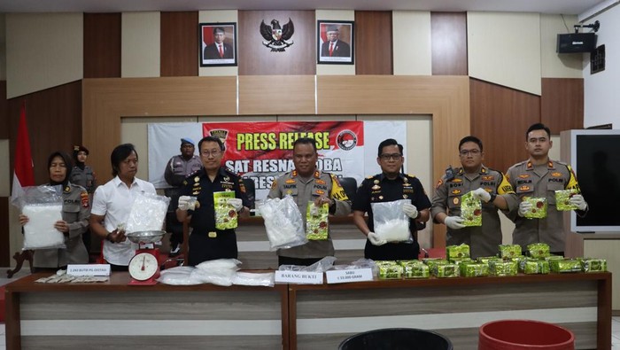 Kapolres Nunukan saat merilis kasus 33 kilogram sabu. Dokumen Istimewa