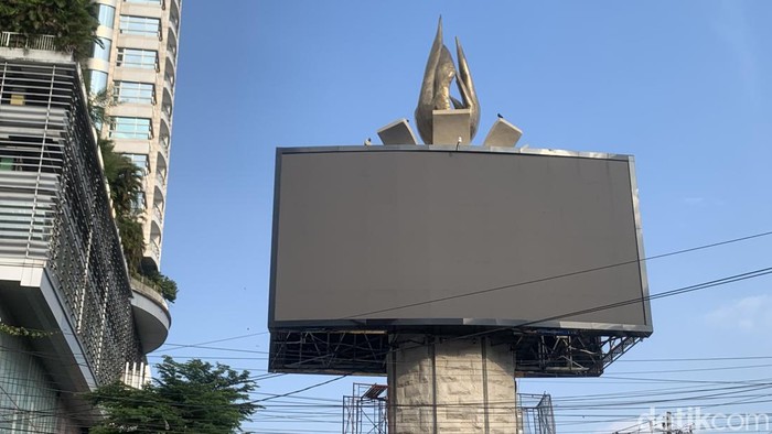 Lokasi videotron milik Pemkot Medan yang sebelumnya menayangkan iklan ajakan tak golput tapi tonjolkan angka 02. (Raja Malo Sinaga/detikSumut)