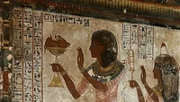Makam Neferhotep, seorang pejabat tinggi masa Raya Ay yang juga juru tulis Amun-Re, raja para dewa firaun Mesir Kuno. Makam ini terletak di daerah Khokha di Tepi Barat Luxor, diresmikan hari ini oleh Sekretaris Jenderal Dewan Tertinggi Purbakala Mostafa Waziry dan Duta Besar Argentina untuk Kairo Gonzalo Oriolabeta setelah proyek restorasi selesai. Proyek restorasi ini melibatkan tim dari Universitas Buenos Aires Argentina. Foto: (Kementerian Pariwisata dan Kepurbakalaan Mesir)