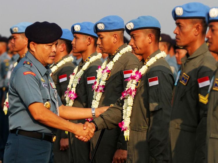 Satgas Maritime Task Force TNI Konga XXVIII Tiba di Tanah Air