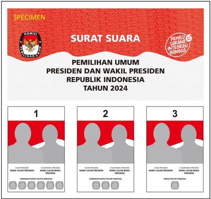 Surat Suara Warna Abu-abu Presiden dan Wakil Presiden Pemilul 2024