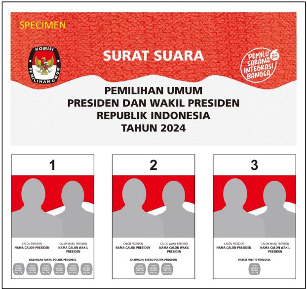 Surat Suara Warna Abu-abu Presiden dan Wakil Presiden Pemilul 2024