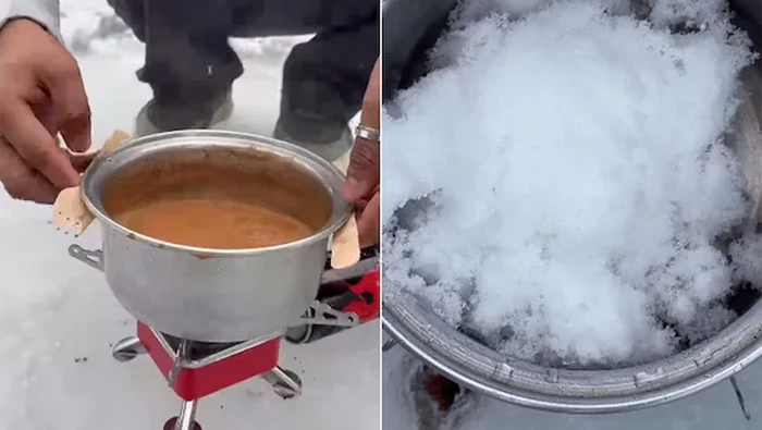 Racikan teh susu dari salju