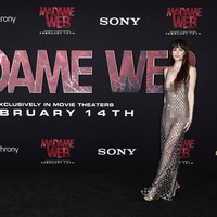 Seluruh gaun terbuat dari kristal yang dijalin sedemikian rupa hingga menghasilkan rancangan unik yang mencerminkan jaring laba-laba. Foto: Getty Images