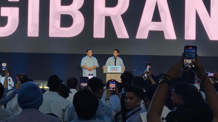 Gibran Rakabuming Raka saat pidato di Istora (Adrial-detikcom)