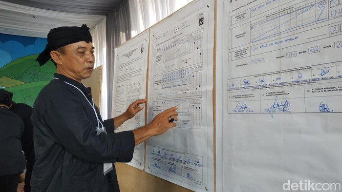 Hasil rekapitulasi suara di TPS tempat SBY mencoblos di Pacitan