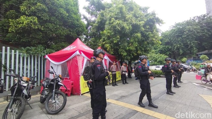 Pengamanan di Kantor Bawaslu RI. (Brigitta/detikcom)