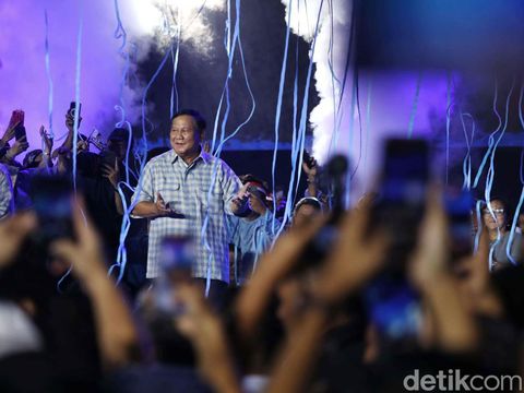 Suasana acara Mengawal Suara Rakyat Istora Senayan, Jakarta, Rabu (14/2/2024).