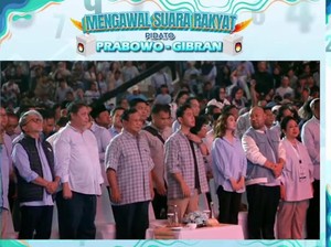 Prabowo Pidato di Istora, Didiet Duduk Diapit Titiek Soeharto dan Selvi