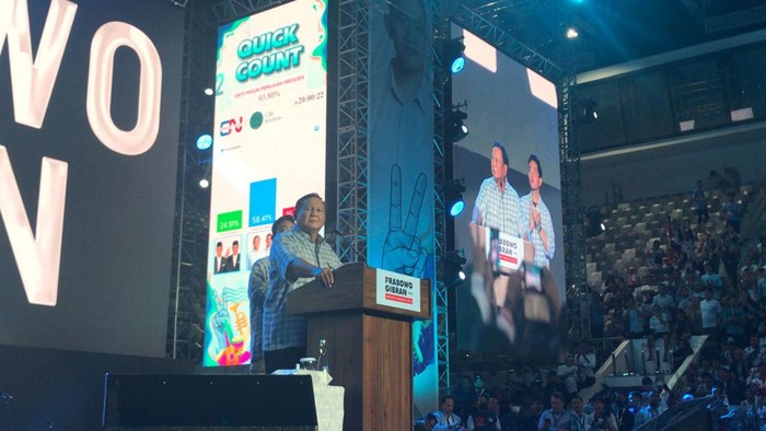 Prabowo Subianto dan Gibran di Istora (Firda/detikcom)