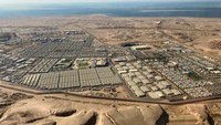 Pendleton juga membagikan potret bangunan-bangunan yang menampung para pekerja NEOM. Foto: LinkedIn/Giles Pendleton