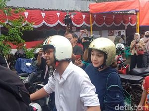 Potret Raffi Ahmad-Nagita Motoran ke TPS