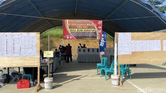 Salah satu TPS di kawasan IKN, Penajam Paser Utara, Kaltim.