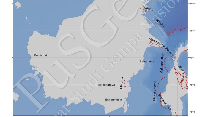 Sesar dan riwayat gempa di Kalimantan