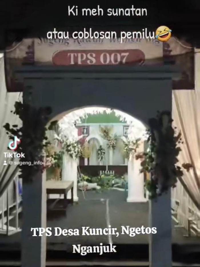 TPS di Nganjuk Buat Netizen Gagal Fokus Bilik Suara Cocok Buat Pengantin