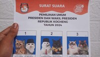 Surat Suara Republik KochengKelakuan netizen zaman now. Menyaingi surat suara yang digunakan untuk Pemilu 2024 kemarin, netizen membagikan surat suara yang isinya adalah gambar kucing yang menjadi capres dan cawapres untuk Republik Kucing. Kreatif banget sih!Foto: Istimewa (twitter @Rienir123)