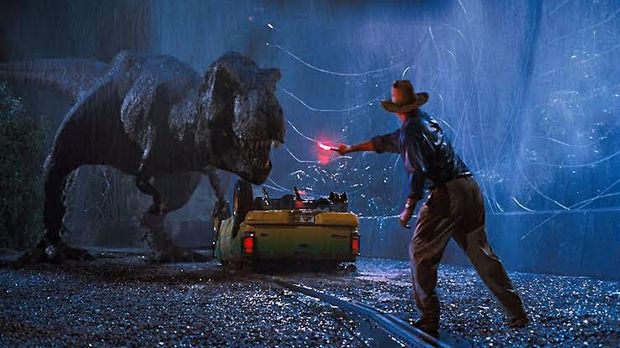 Cuplikan adegan dalam film Jurassic Park (1993).