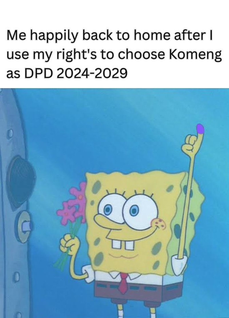 Komeng maju menjadi calon DPD RI Dapil Jawa Barat dengan nomor urut 10. Di X, netizen ramai membagikan meme pelawak senior tersebut. Sampai capek ngakak.