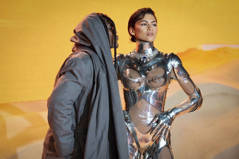 Law Roach, left, and Zendaya pose for photographers upon arrival at the World premiere of the film 'Dune: Part Two' on Thursday, Feb. 15, 2024 in London. (Photo by Scott A Garfitt/Invision/AP)