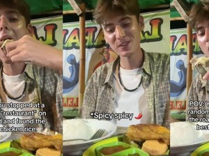 Iseng Cicip Pecel Ayam Kaki Lima, Bule Belgia Ini Langsung Jatuh Cinta