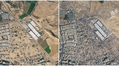 Foto Before-After Migrasi Pengungsi Palestina di Rafah