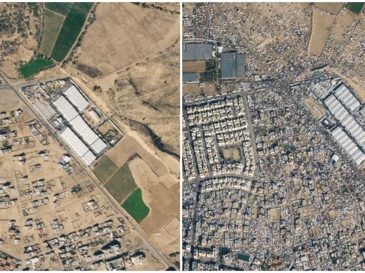 Foto Before-After Migrasi Pengungsi Palestina di Rafah
