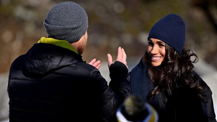 Britain's Prince Harry, Duke of Sussex and his wife Meghan, Duchess of Sussex visit the Whistler Sliding Centre during the training camp for the Invictus Games Vancouver Whistler 2025 in Whistler, British Columbia, Canada February 15, 2024. REUTERS/Jennifer Gauthier