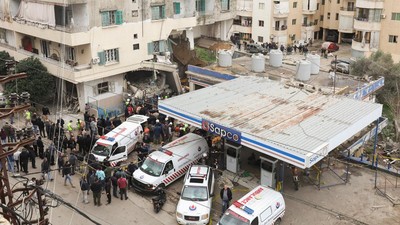 Puing-puing Sisa Serangan Israel di Nabatieh Lebanon